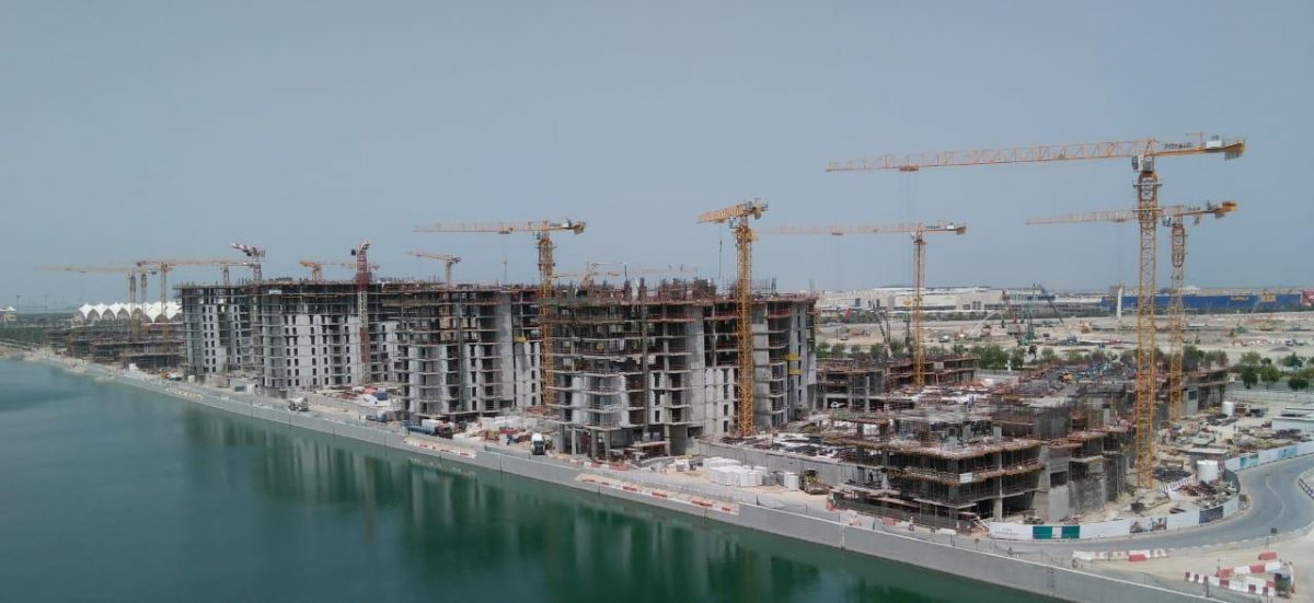 AMCS anti collision and zoning systems manage 20 tower cranes on Yas Island construction project in Abu Dhabi