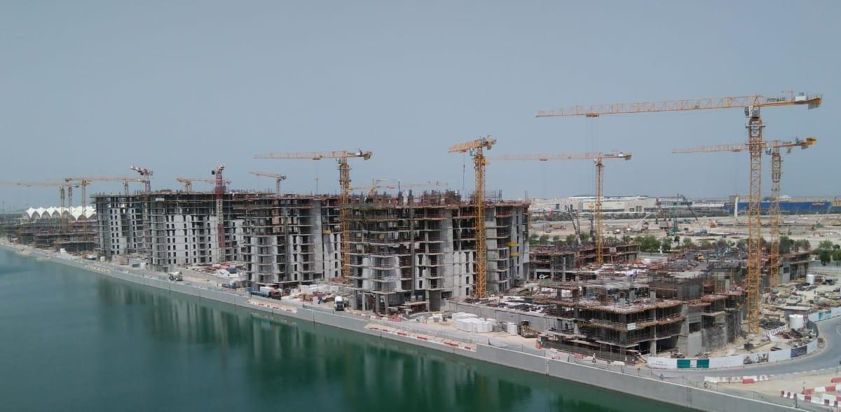 AMCS anti collision and zoning systems manage 20 tower cranes on Yas Island construction project in Abu Dhabi