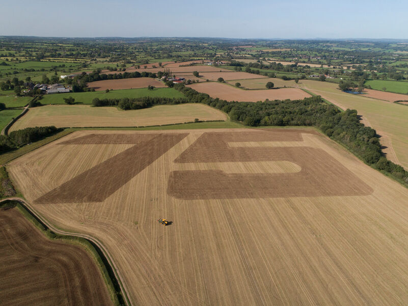 JCB marks 75th anniversary with artwork carved by its Fastrac tractor equipped with new Twin Steer guidance system