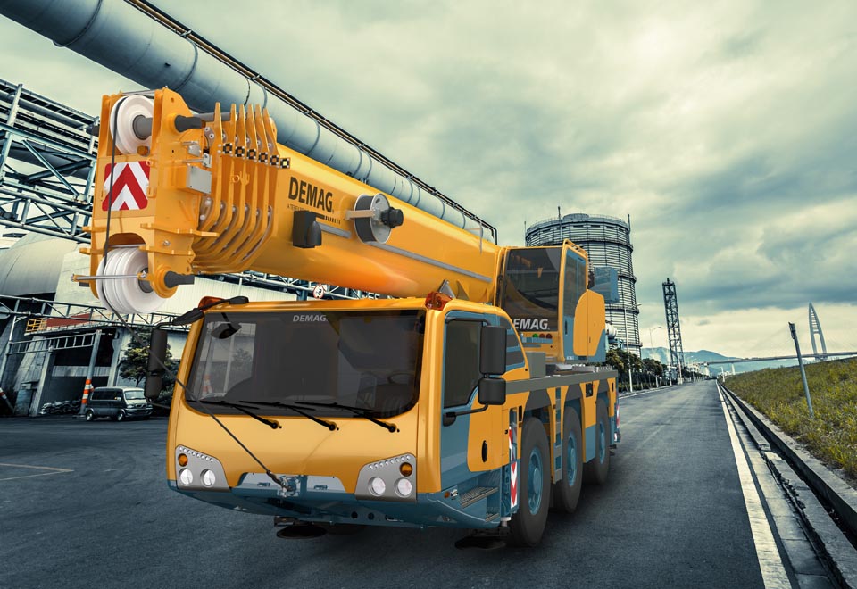 Terex unveils three-axle Demag all-terrain cranes