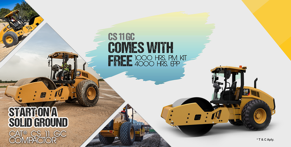 Al-Bahar offers free extended protection plan and preventive maintenance kit with purchase of new Cat CS11 GC soil compactors