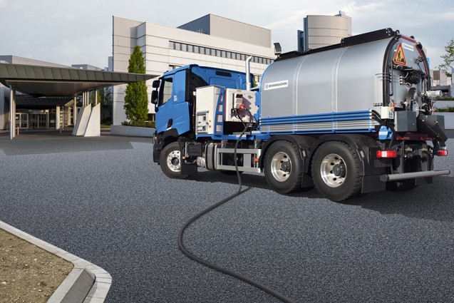 Silent electric asphalt mixer 'as quiet as a TV'