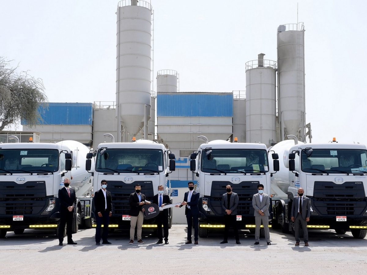 Al Masaood Group to supply eight UD Trucks Quester 8X4 units with 12-cbm transit mixers to Gulf Ready Mix