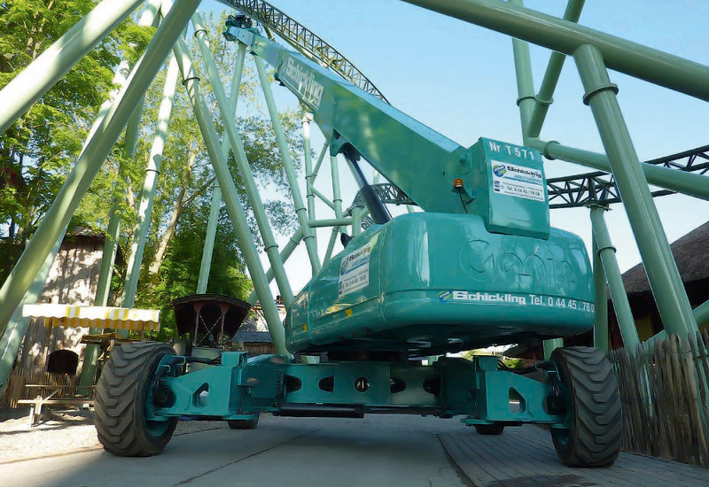 Genie booms help build 79m-high rollercoaster