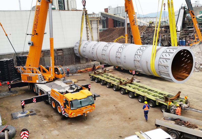 Grove duo lifts 84-tonne paper drum in New Zealand