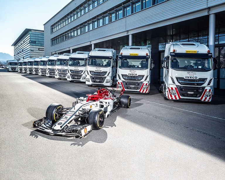 IVECO delivers 12  Stralis trucks and a Daily van to the Alfa Romeo Racing team