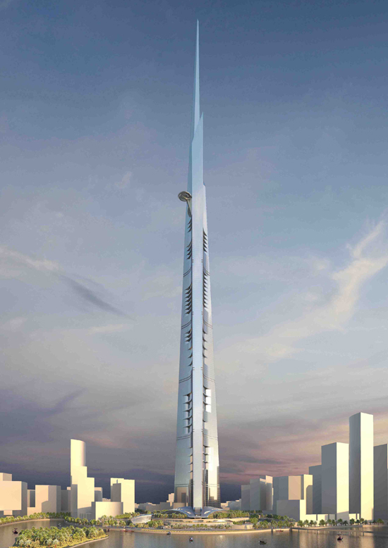 Liebherr crane will place top onto Kingdom Tower