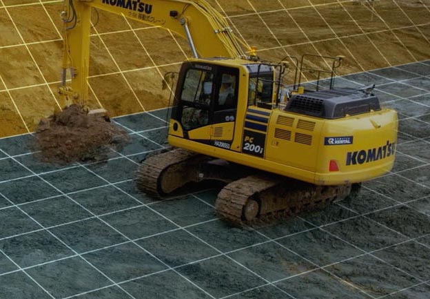 Komatsu uses drones to automate excavation work