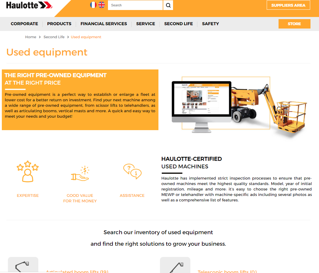 Haulotte launches webpage dedicated to used equipment