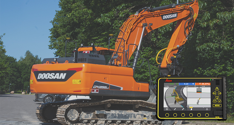 Leica-ready factory kit now available for the Doosan DX255LC-5 excavator