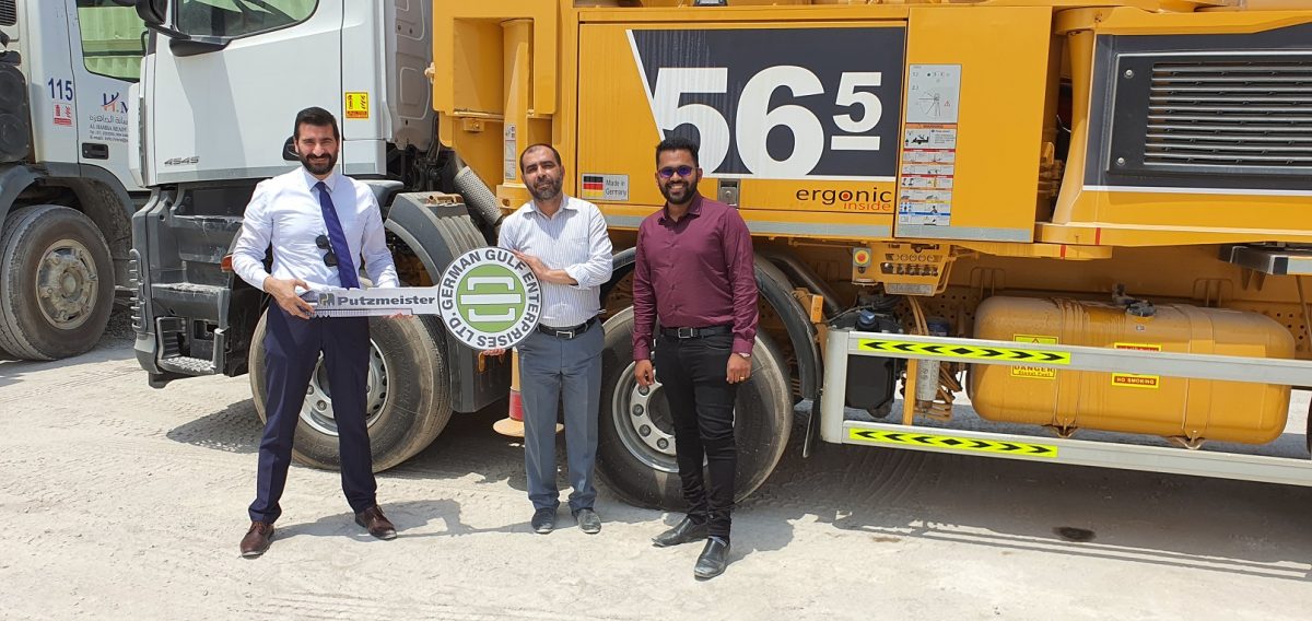 German Gulf Enterprises delivers Putzmeister BSF 56-5 truck mounted concrete pump to Al Hamra Readymix