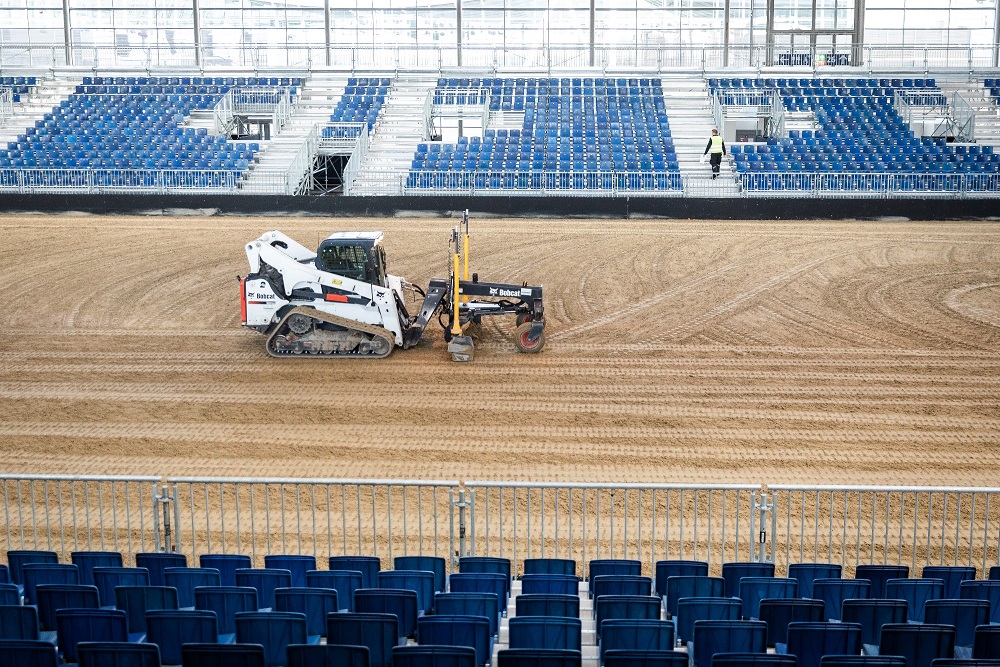 The Bobcat T870, a workhorse for laying and maintaining riding surfaces