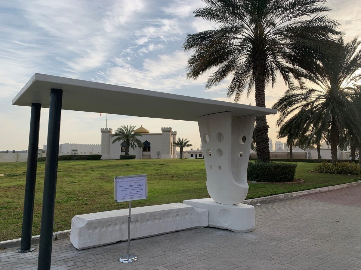 ACCIONA builds 3D-printed concrete bus stop for Ajman Transport Authority