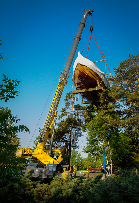 Viking ship relocated with Grove RT765E-2 crane