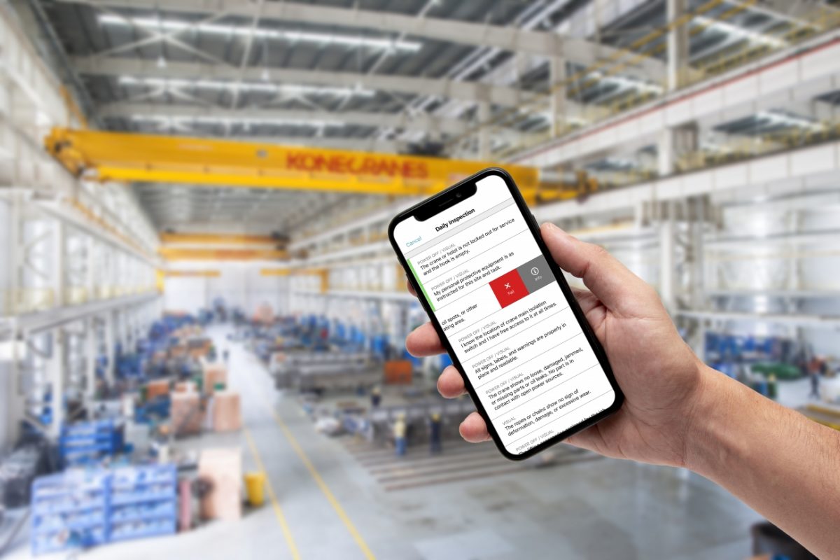 Konecranes CheckApp helps crane users record their findings when performing pre-shift and/or pre-lift inspections