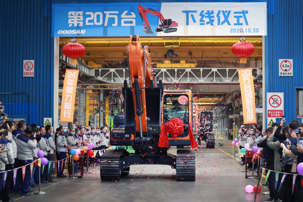 Doosan Infracore breaks ten-year sales record for excavator sales in China in 2020