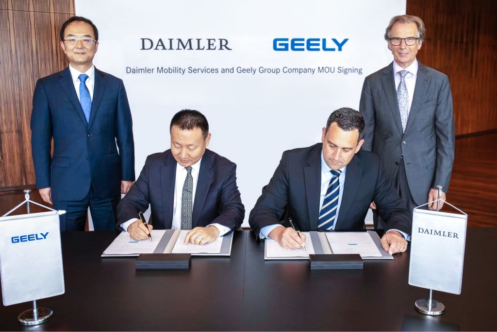 Daimler and Geely form 50-50 joint venture in China to provide ride-hailing mobility services