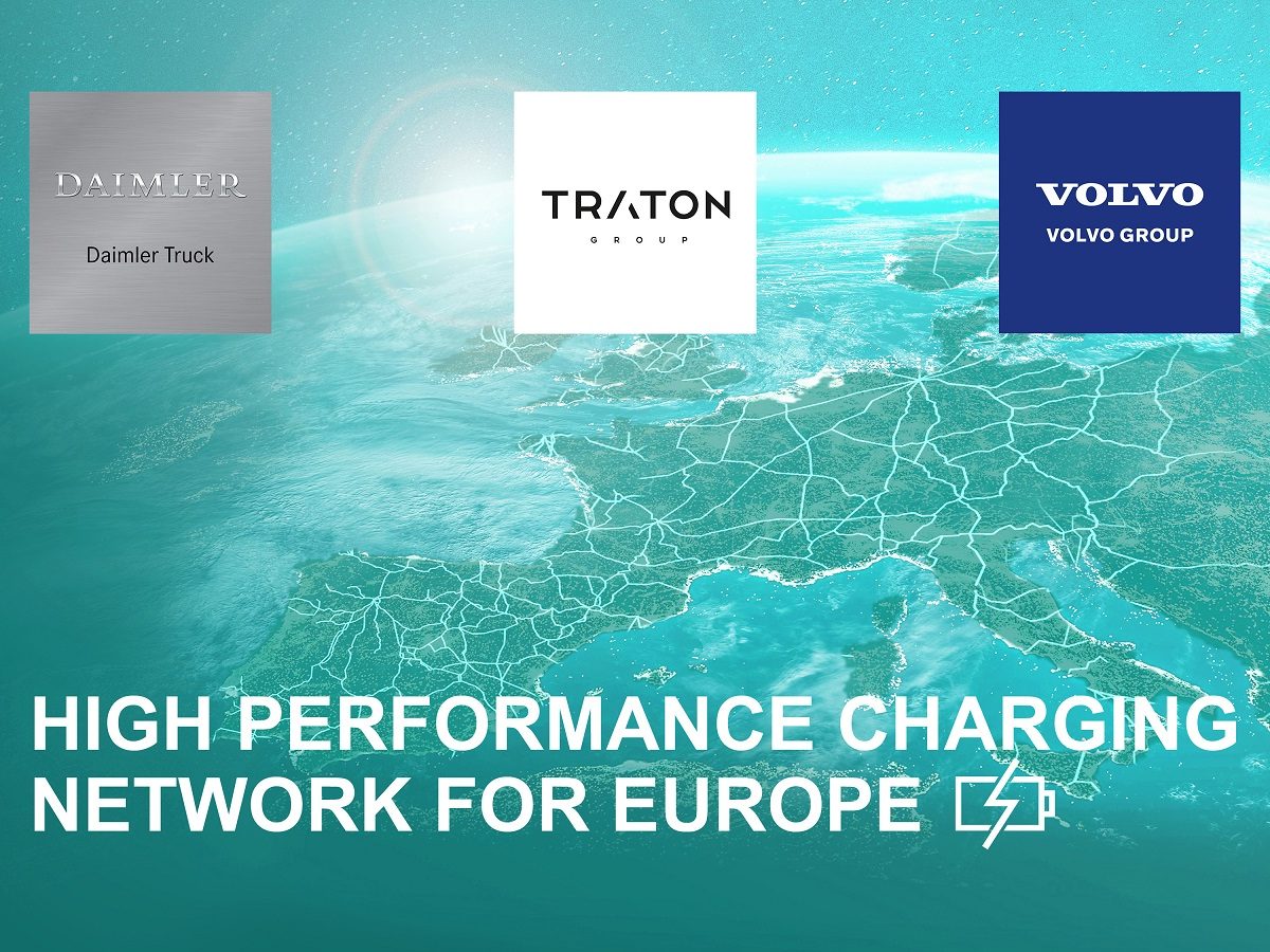 Daimler, Traton and Volvo JV plans to install and operate public charging network for battery electric long-haul trucks and coaches across Europe