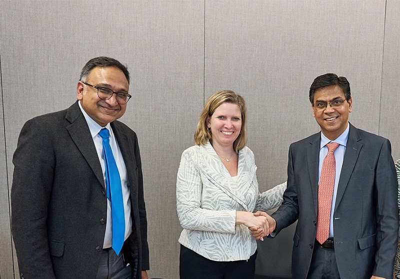 Jennifer Rumsey, Cummins' president and CEO and Girish Wagh, executive director of Tata Motors